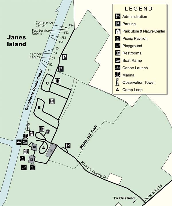 Janes Island State Park Map